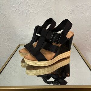 Black Coach Wedge Sandals